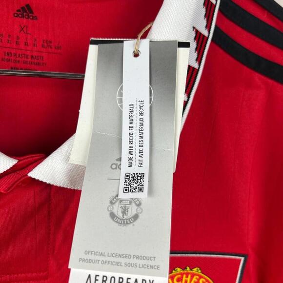 Adidas Manchester United Home Jersey 2022/23 Red XL MUFC Soccer Shirt H13881 NWT - Picture 7 of 8